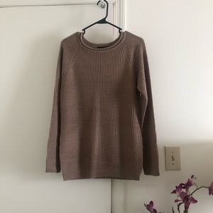 Neutral brown waffle long sleeve